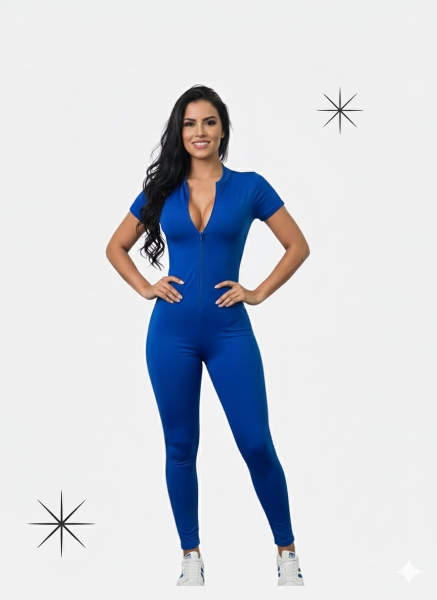 Vista 4 de ENTERIZO CIERRE MANGA CORTA - COLOR: AZUL